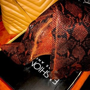 Fashion Nova wink chocolate snake skin boots
